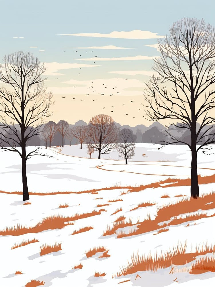 Retro Winter Illustration Richmond England 5