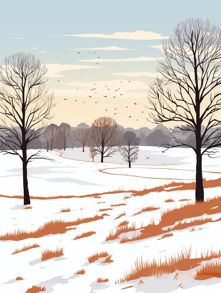 Retro Winter Illustration Richmond England 5