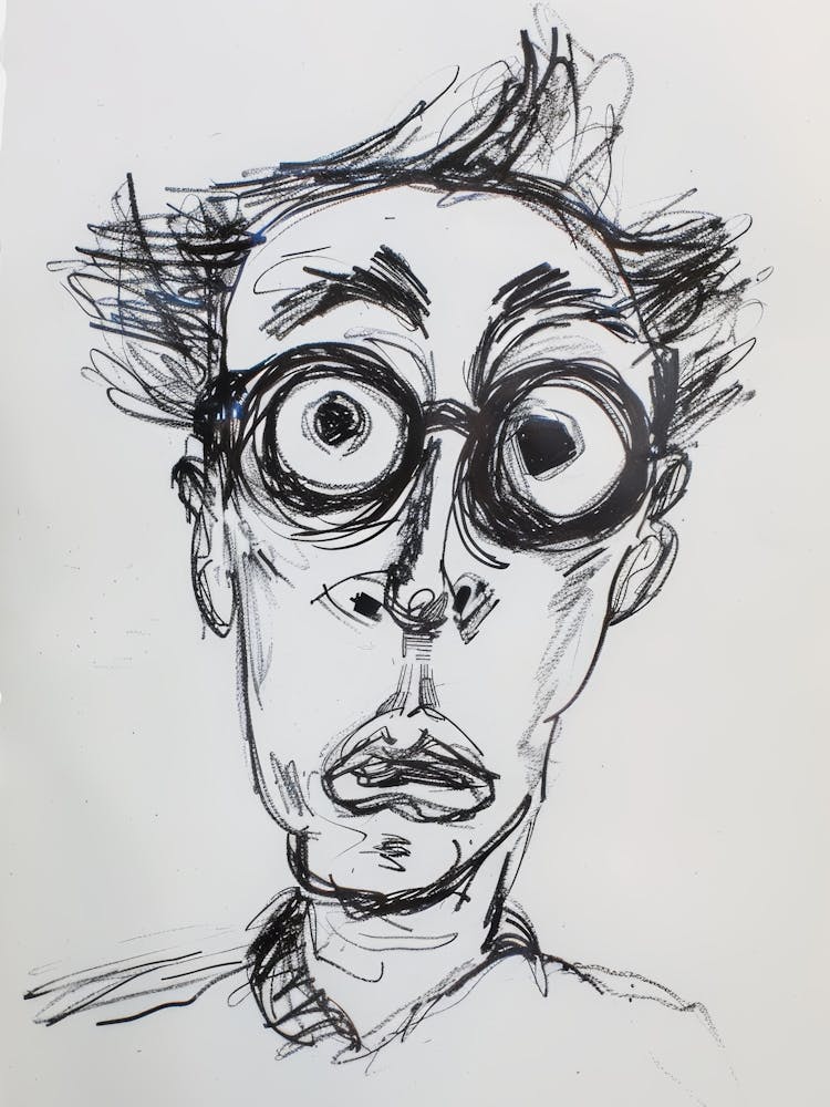 Visage D'Un Homme À Lunettes