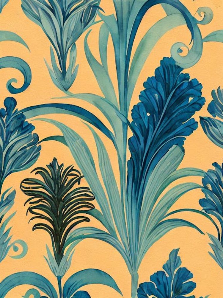 Blue Glaucus Vintage Graphic Watercolour