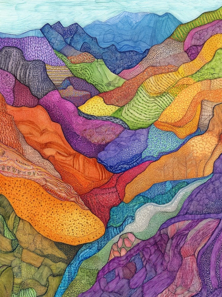 Colourful Mountain Illustration Poster 14