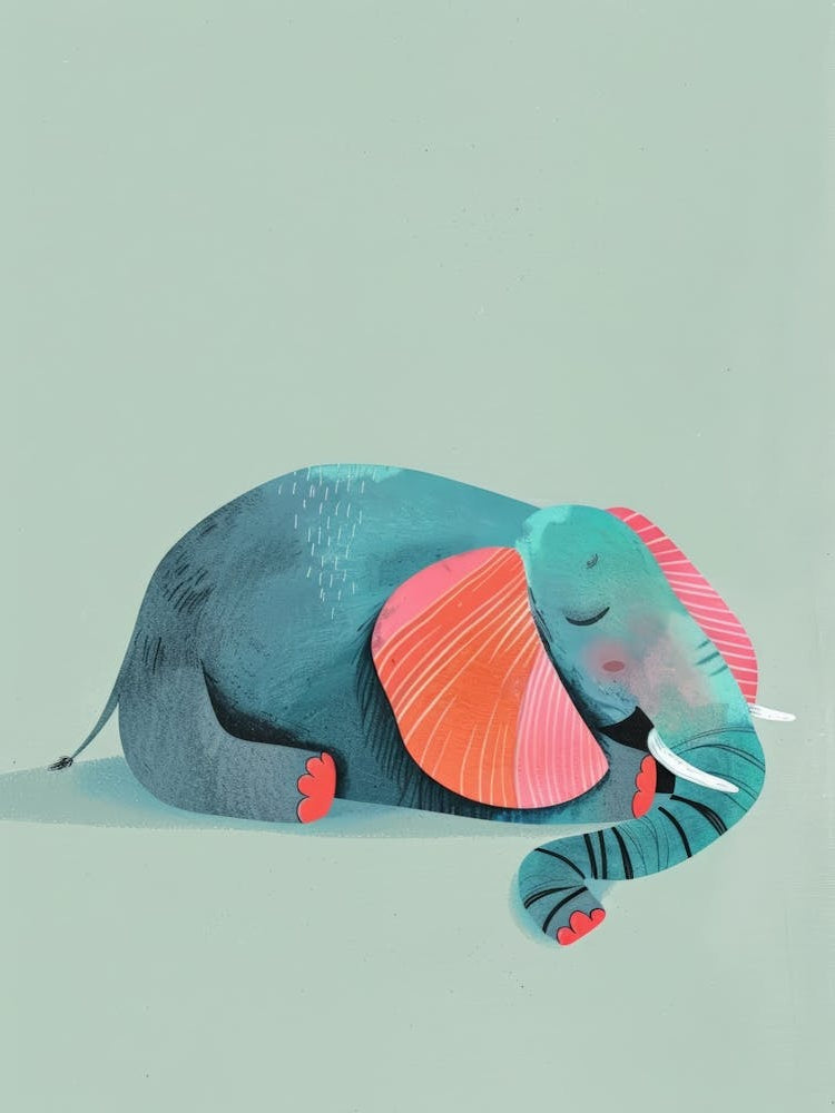 Sleepy Elephant Canvas Print