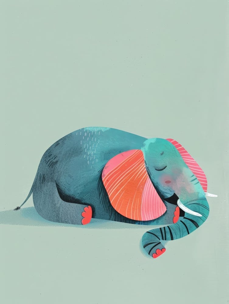 Sleepy Elephant Canvas Print