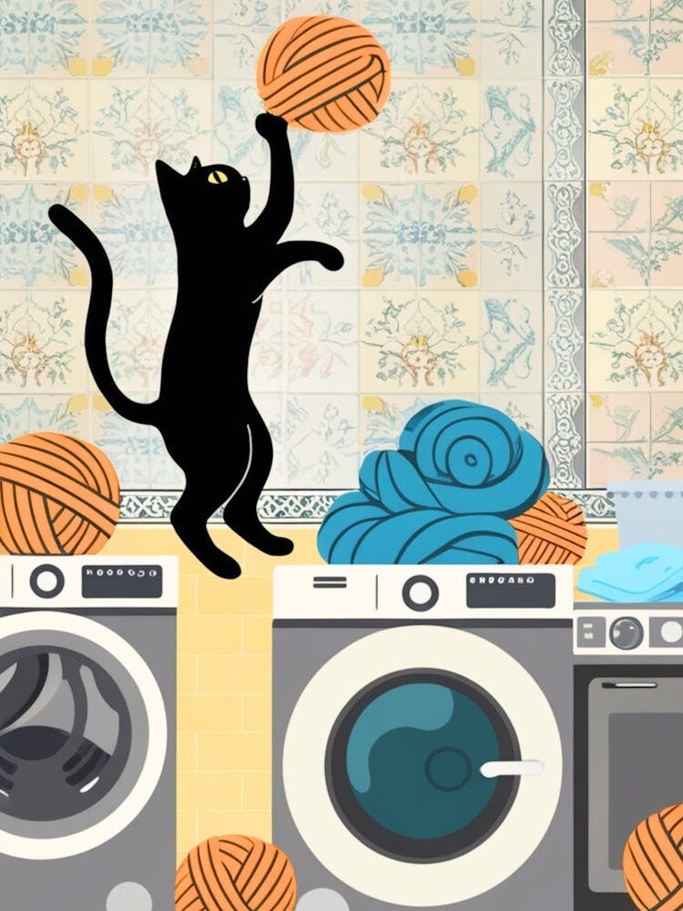 Cat In The Laundry Room