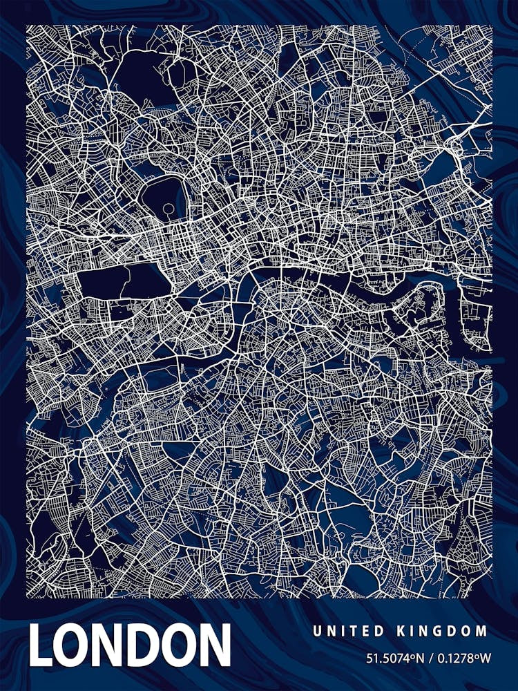 London Crocus Marble Map