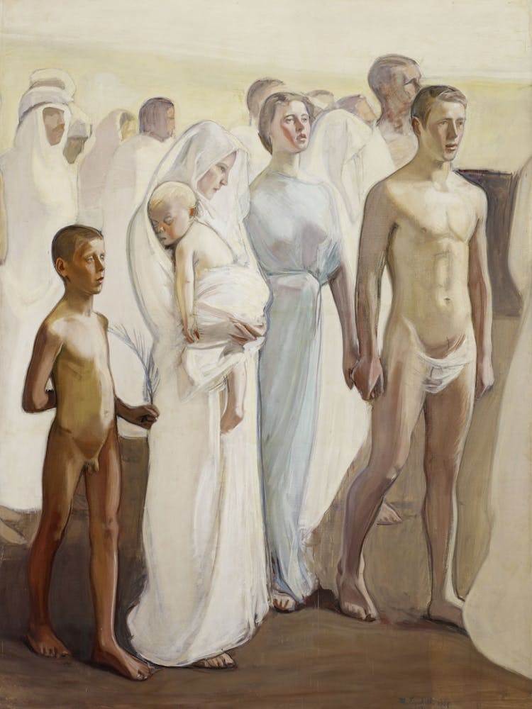 Resurrection, Study For The Right Side Of The Tampere Cathedral Altarpiece, 1907, By Magnus Enckell