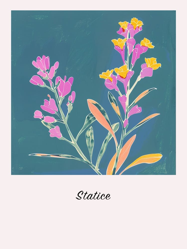 Statice 1 Square Flower Illustration Poster