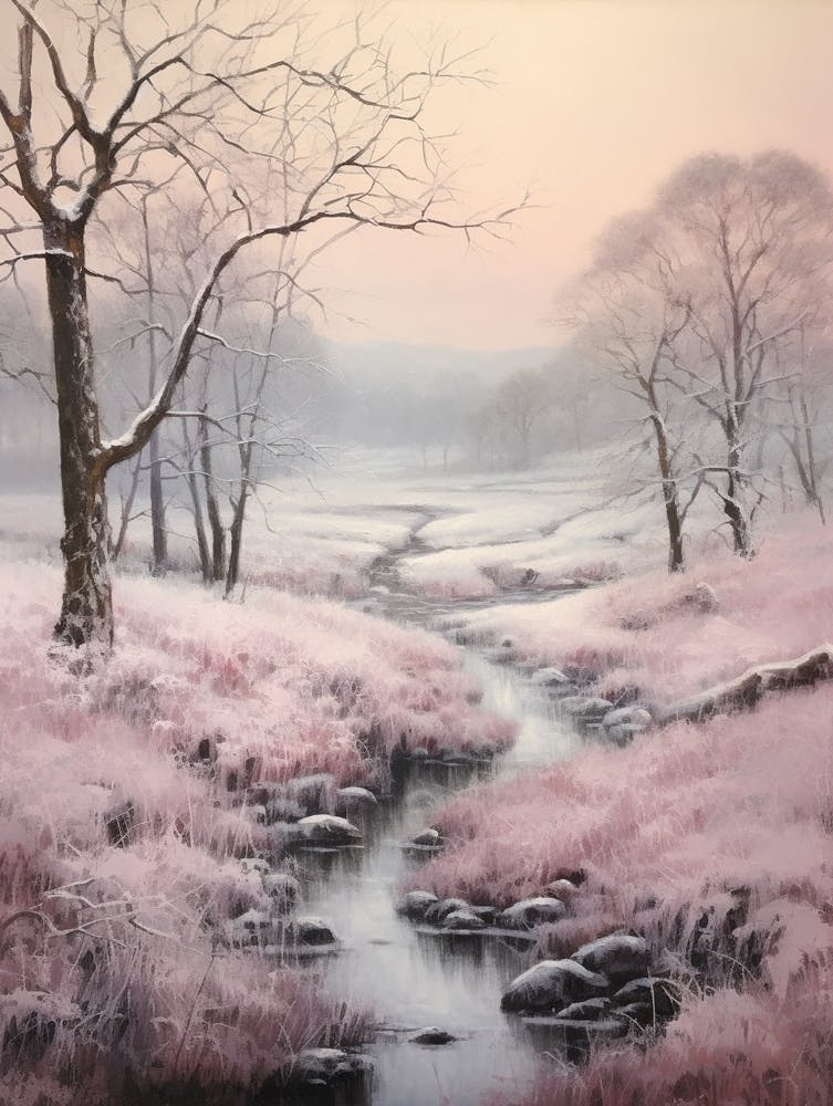 Dreamy Winter Painting Northumberland National Park United Kingdom 1