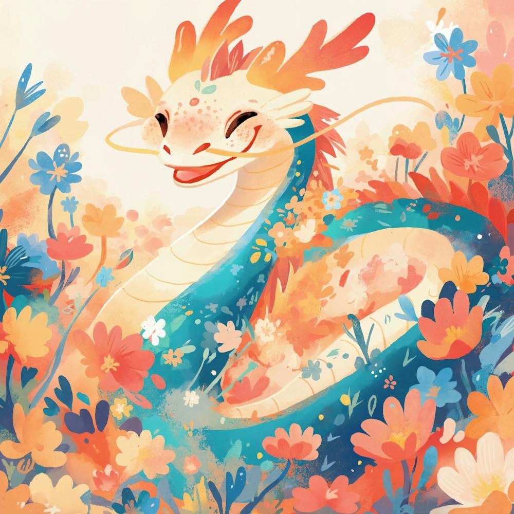 Dragon In Flowers
