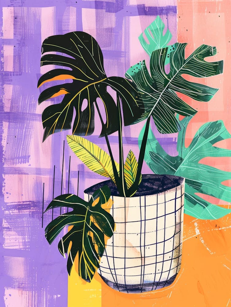 Monstera-Pflanzen in einem Topf