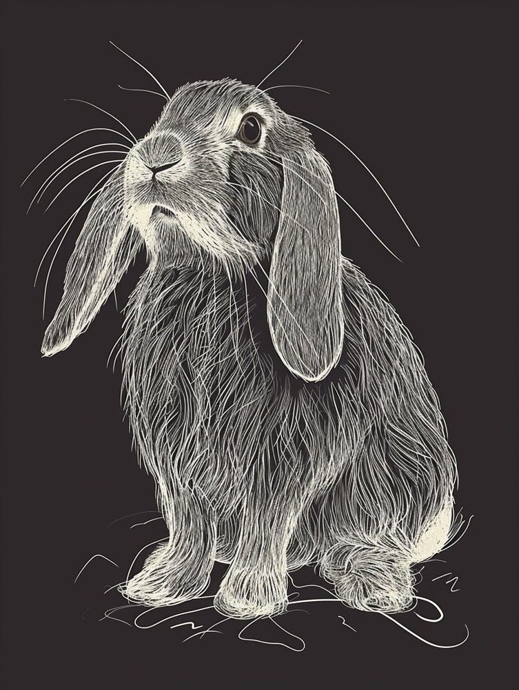 American Fuzzy Lop Rabbit Illustration Minimaliste 3