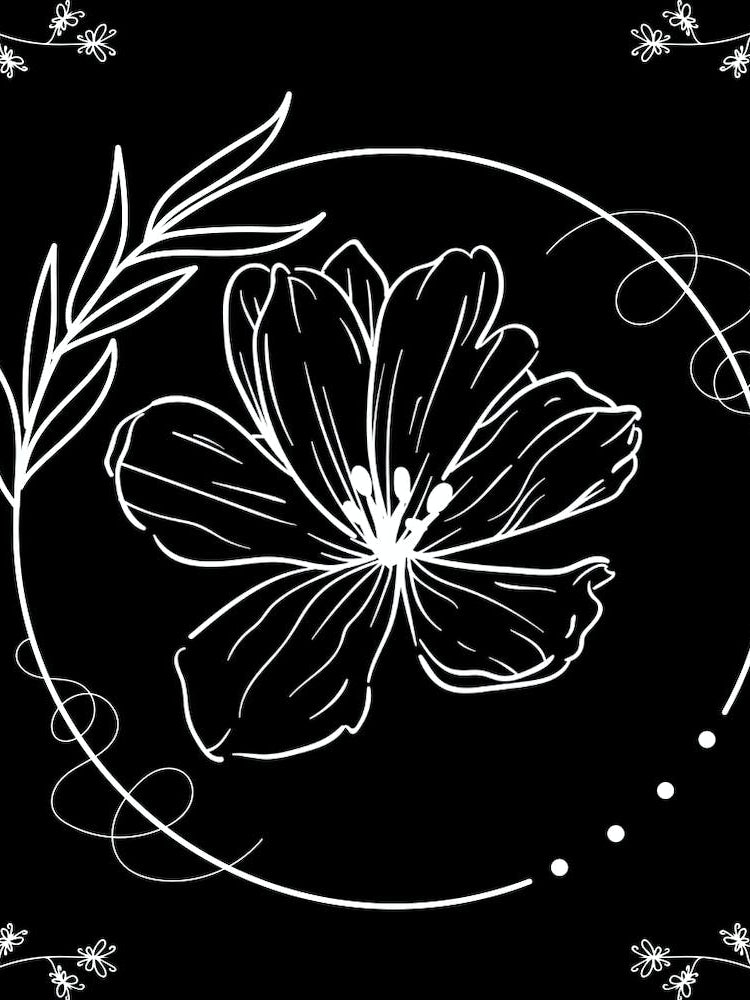 Floral Black & White Abstract Design
