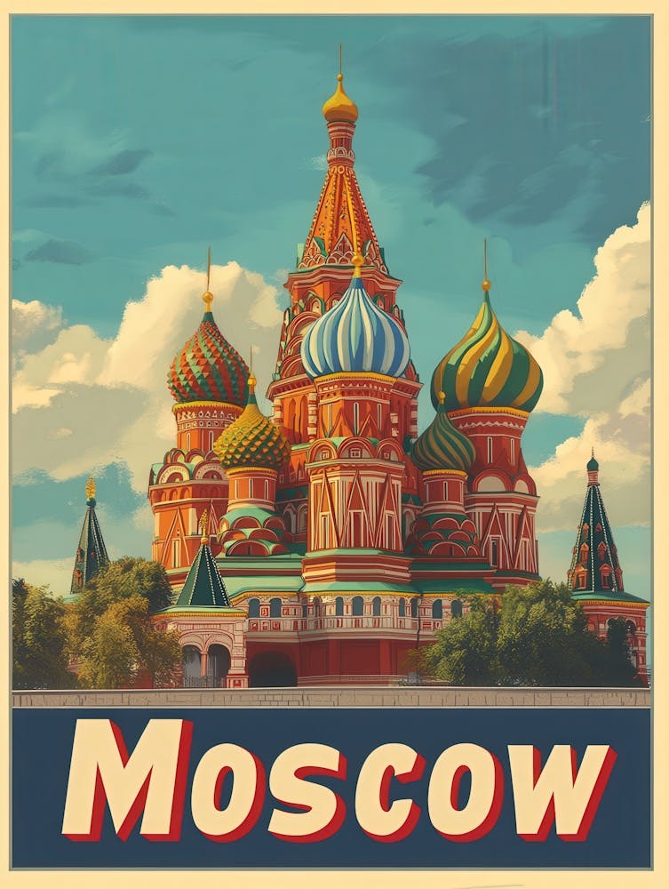 Aihrgdesign A Vintage Travel Poster Of Moscow