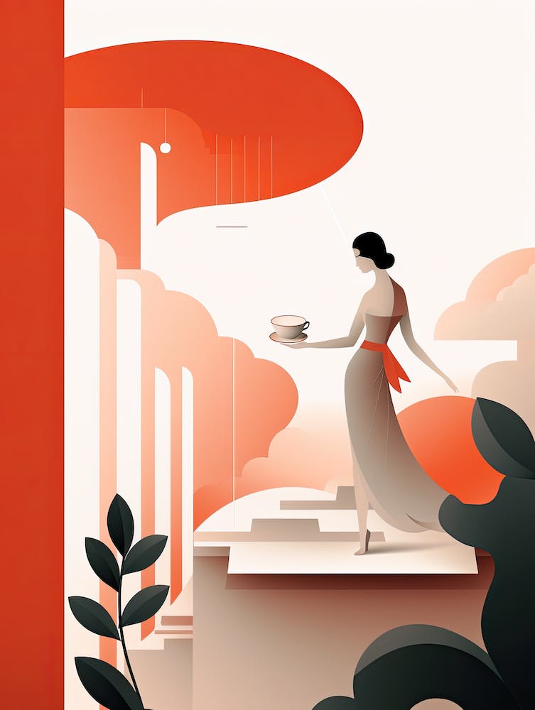 Serenity's Muse: Woman in Abstract Harmony