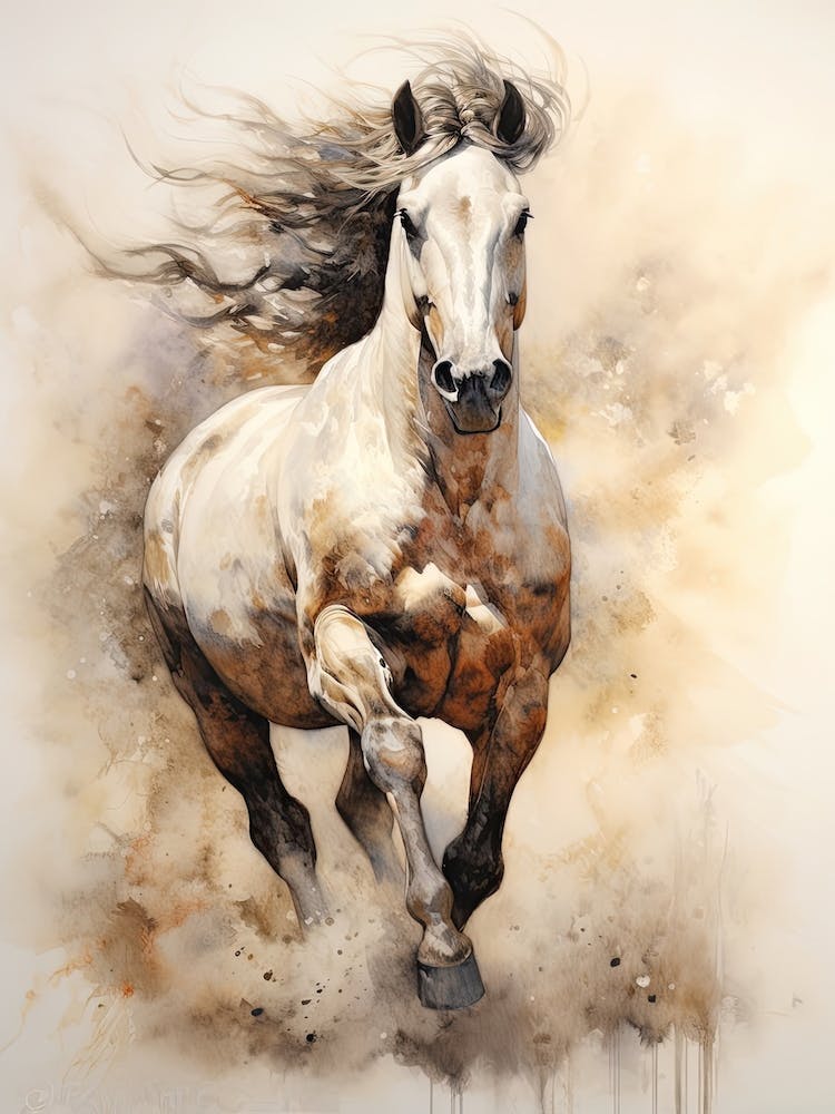 Peinture de cheval dans le style de l'estompage 1