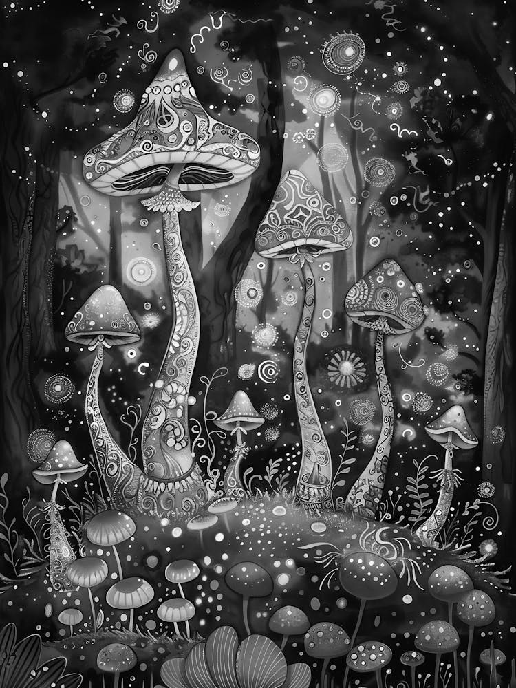 Mushrooms In The Forest