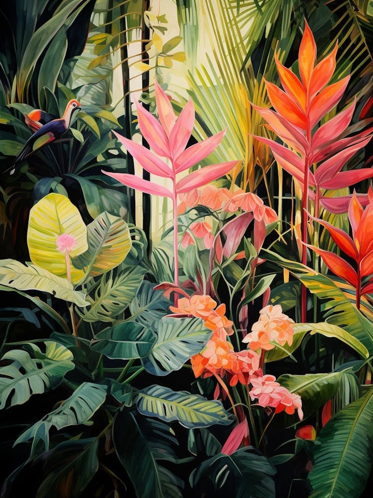 Tropical Plant Painting Zz Plant 2