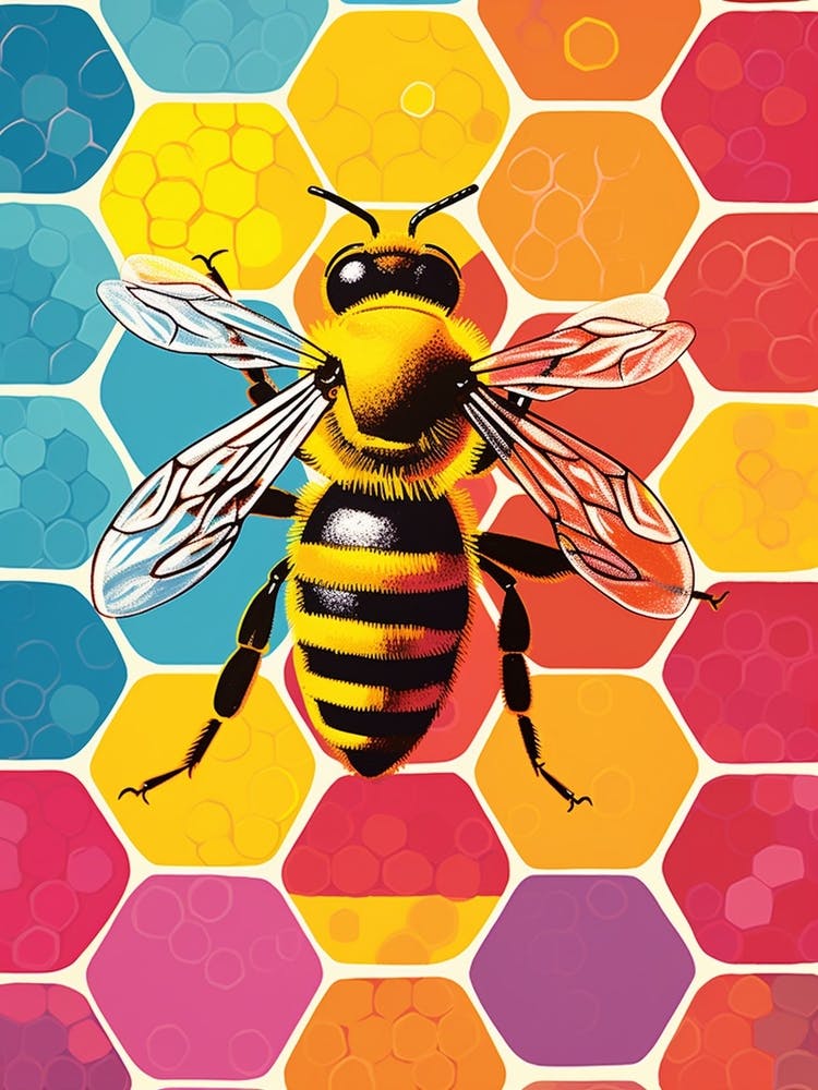 Vivid Bees Pop Art Inspired 3