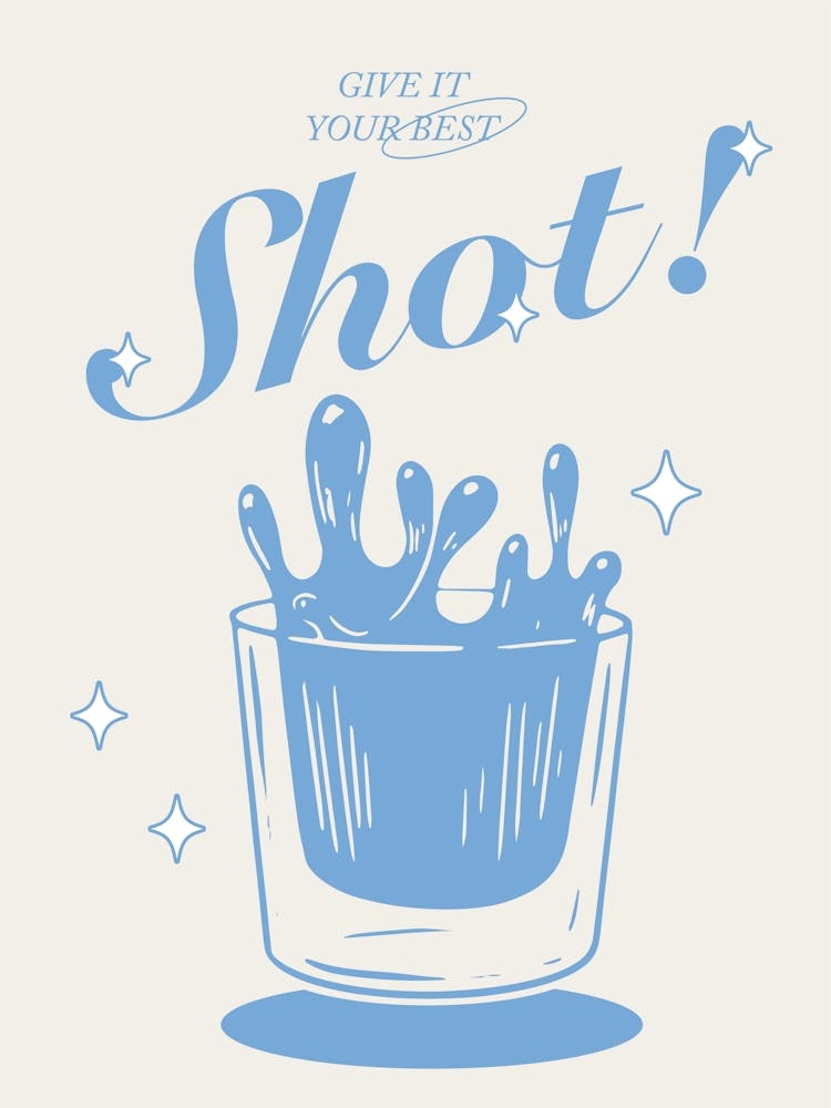 Funny Alcohol Quote Art Blue