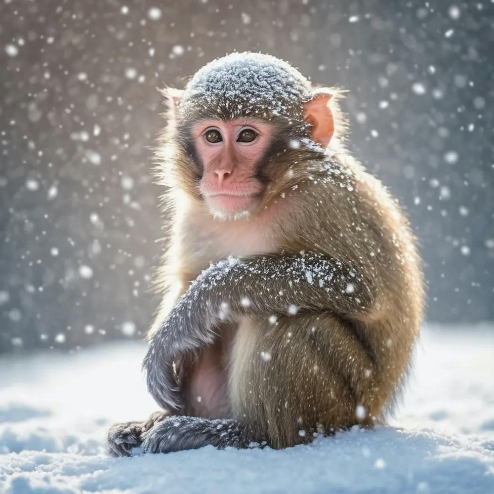Monkey In The Snow