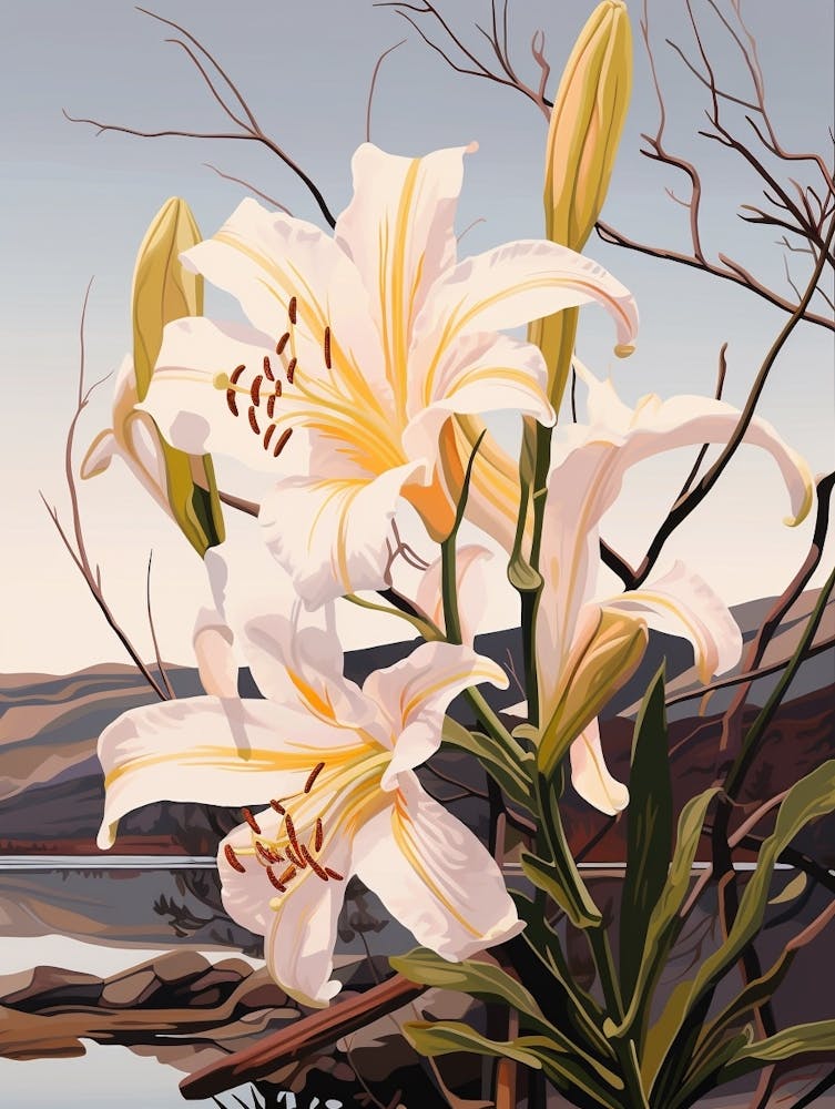 Lily 4 Flower Painting