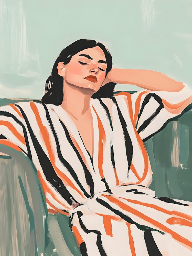 Of A Woman Sleeping On A Couch