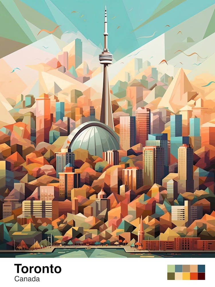 Toronto, Canada, Geometric Illustration 1 Poster