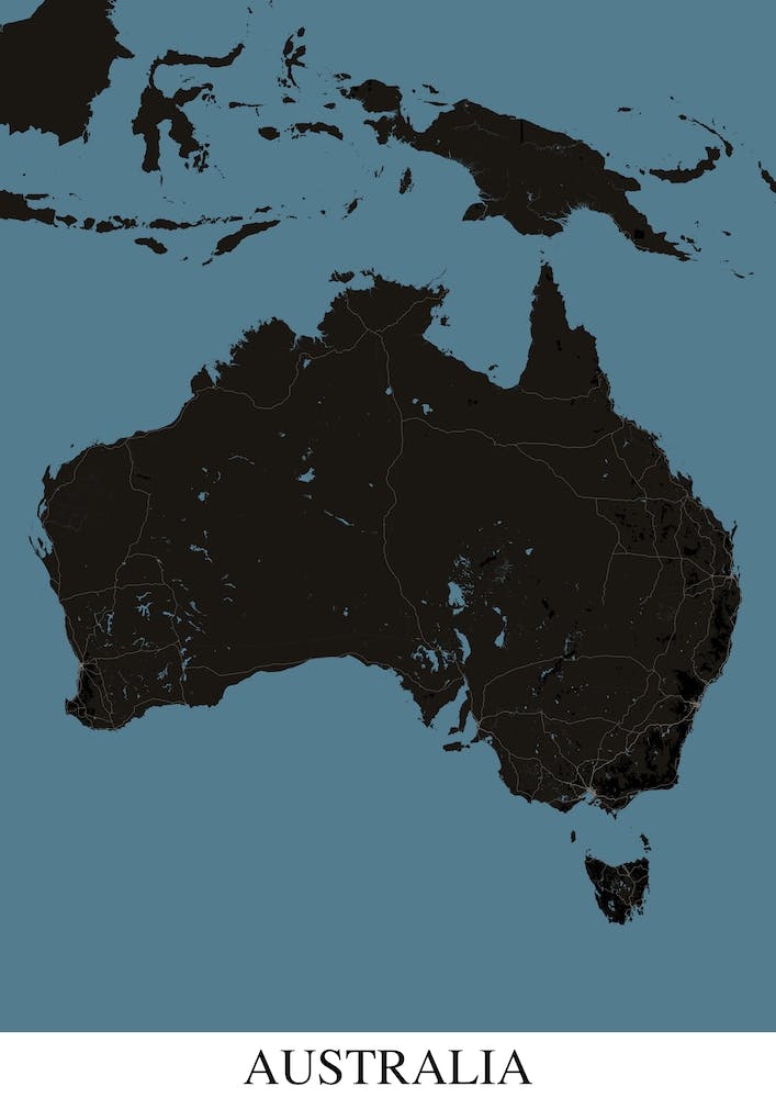 Australia Schwarz Blau Karte