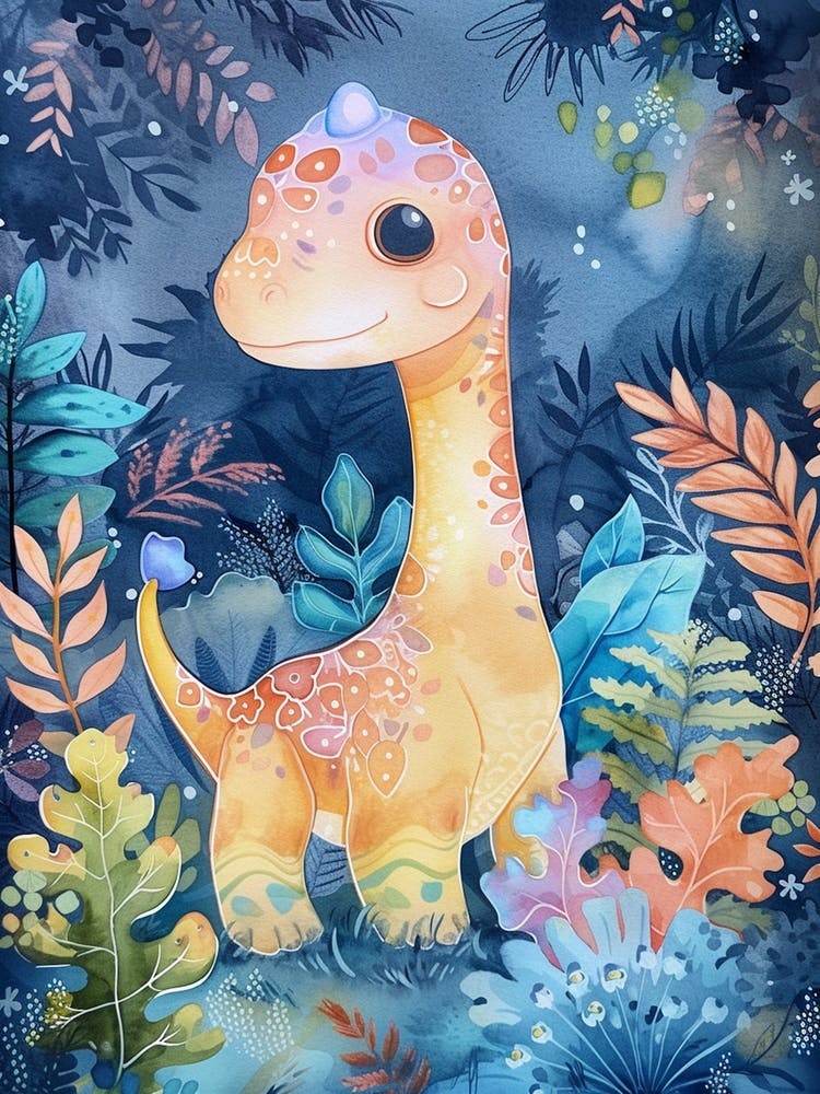 Pastel Rainbow Maiasaura Dinosaur