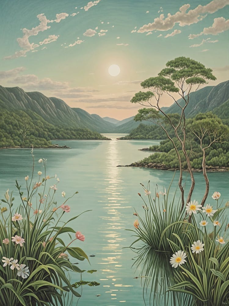 Sunset On The Serene Lake