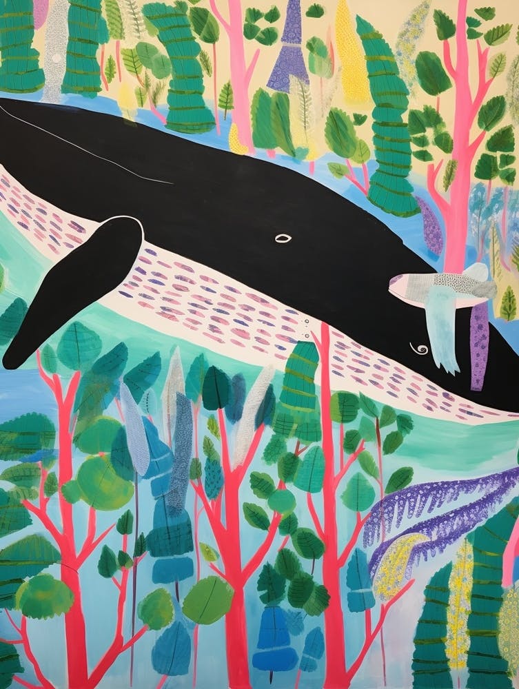 Maximalist Animal Painting Humpback Whale 3