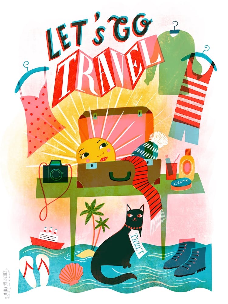 Let‘s Go Travel Screenprint