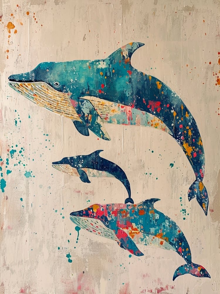 Whimsical Whales Brushstrokes 2
