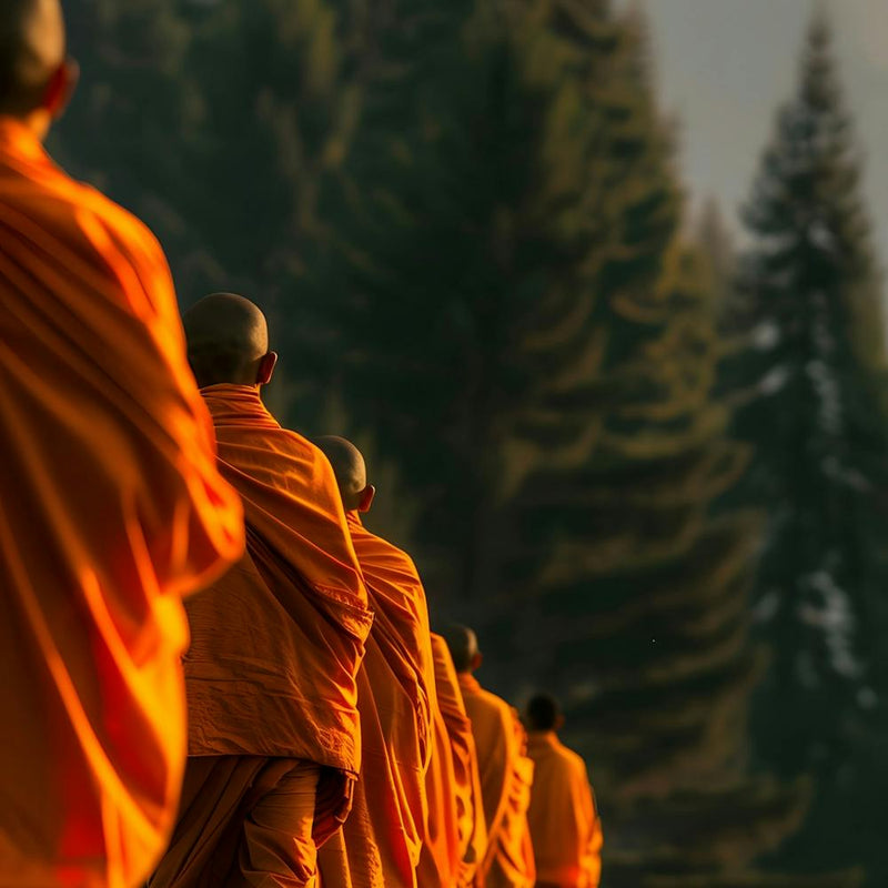 Monks In Orange Robes