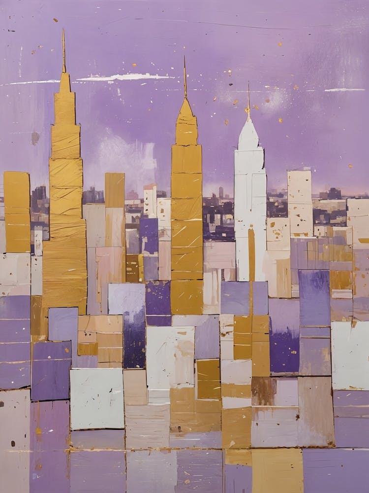 Abstract Purple City Skyline no2