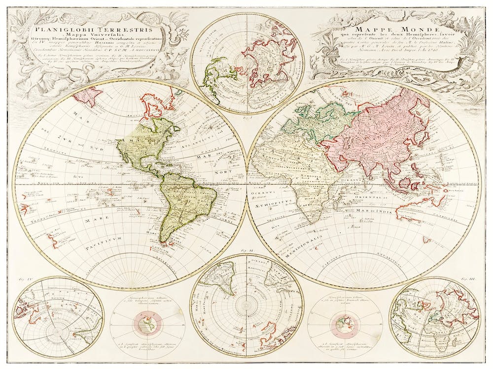 PlaniglobII Terrestris Mapa Universalis (1746)