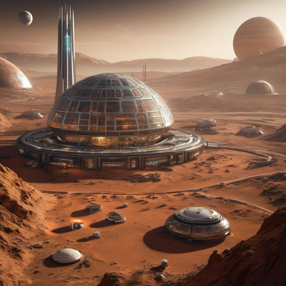 Alien Stadt auf dem Mars
