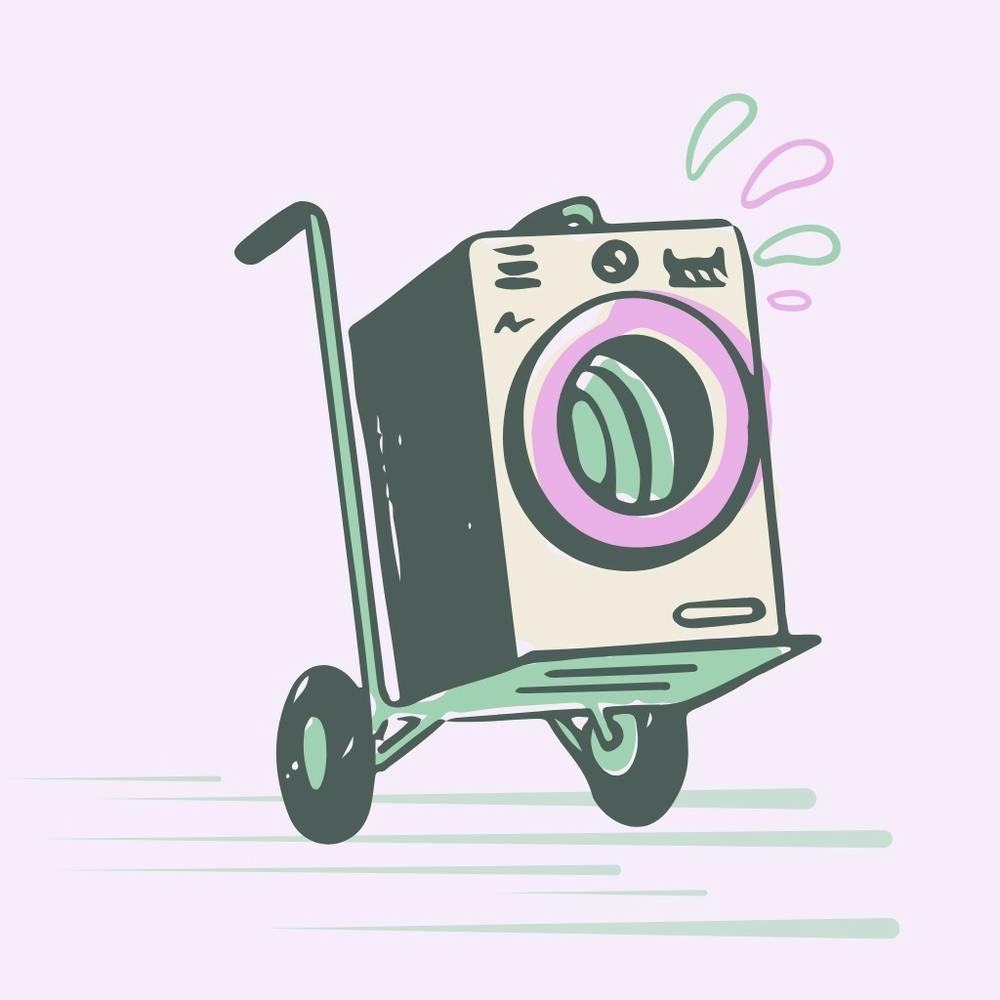 Washing Machine On A Cart