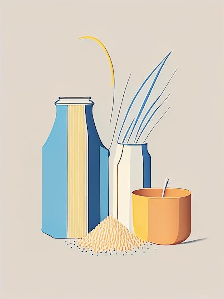 Spelt Milk Dairy Food Minimal Line Drawing
