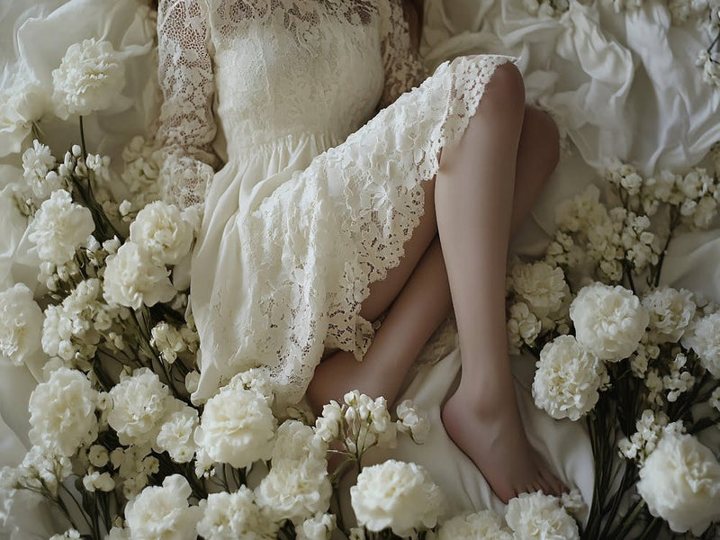 The Bride and the Wedding Night - White Dress and Roses