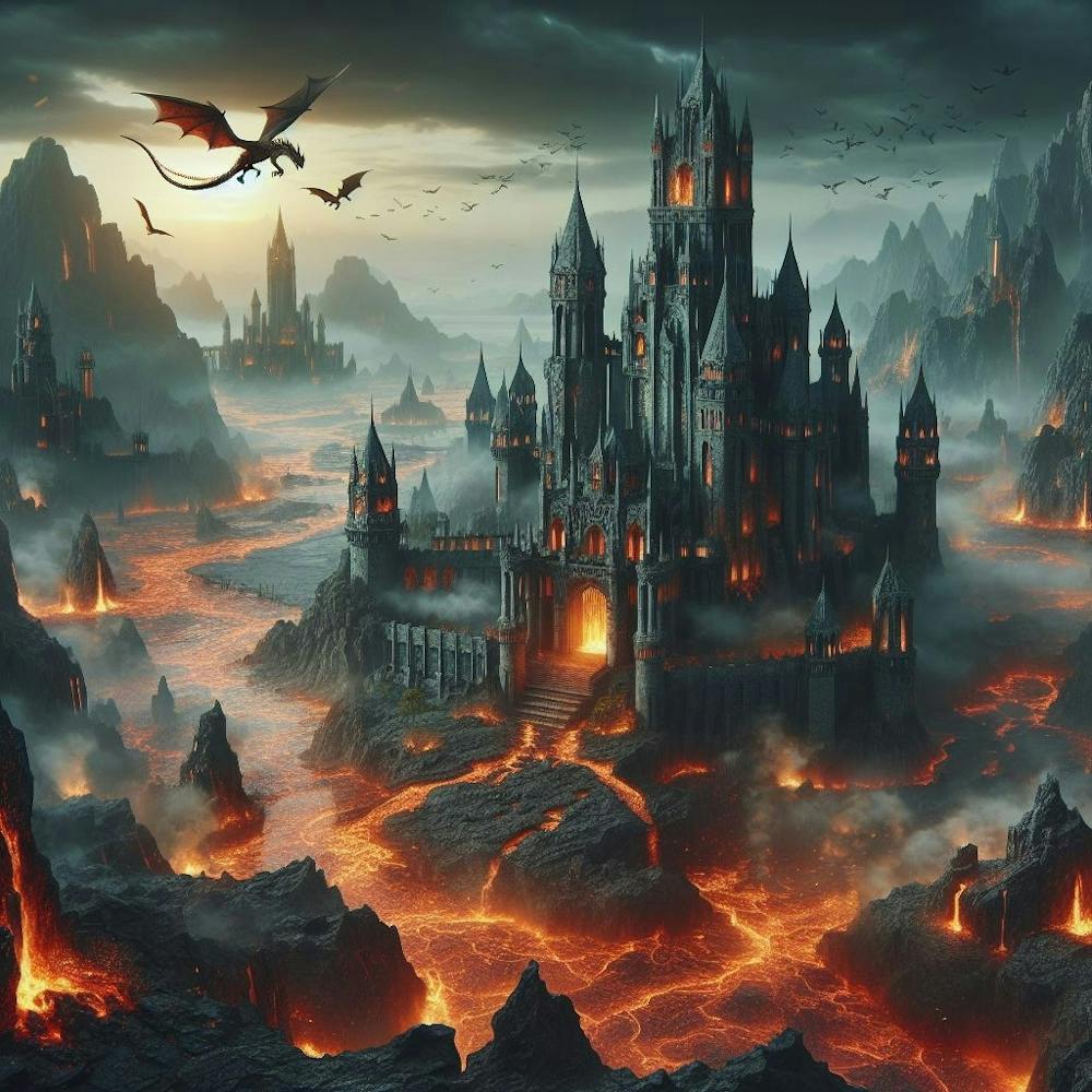 Drachenburg im Feuer