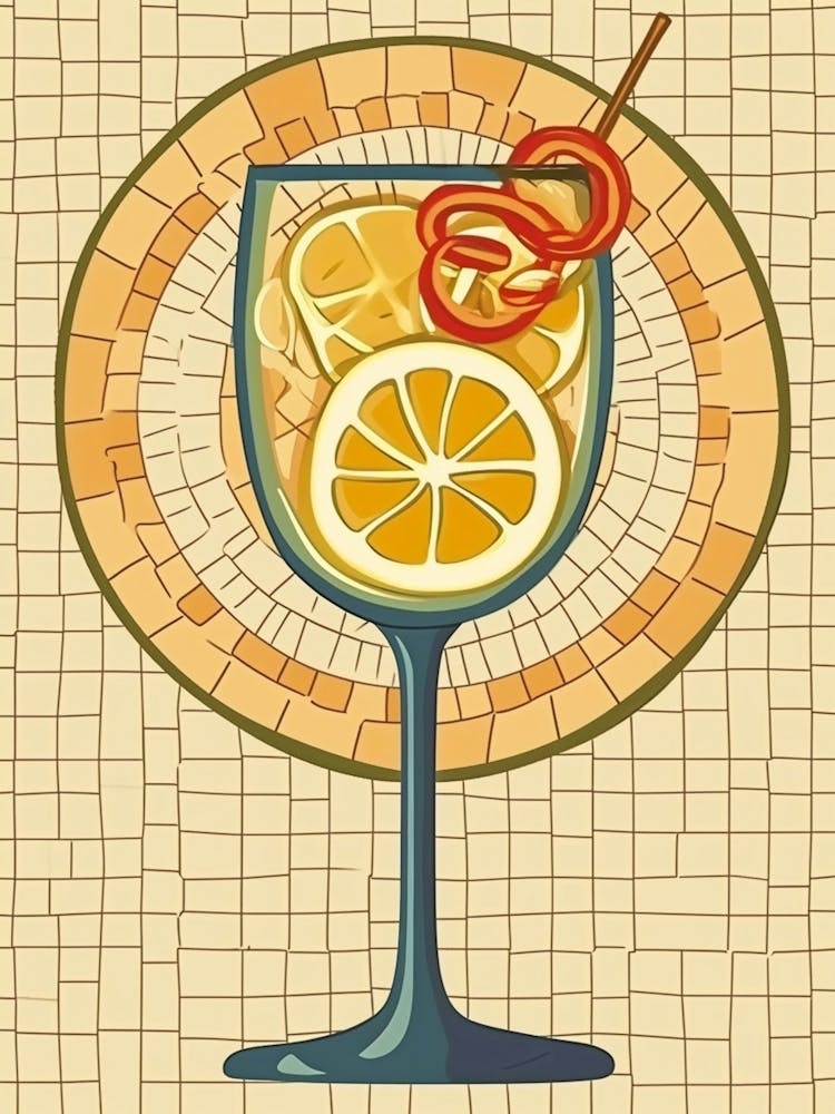 Fruity Cocktail With Geometric Background 3