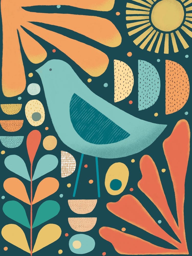 Mid Century Modern Bird In The Sun