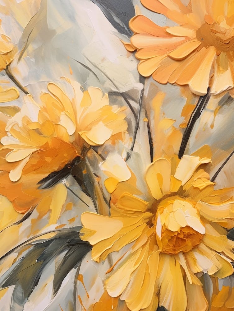 Fall Flower Painting Calendula 3