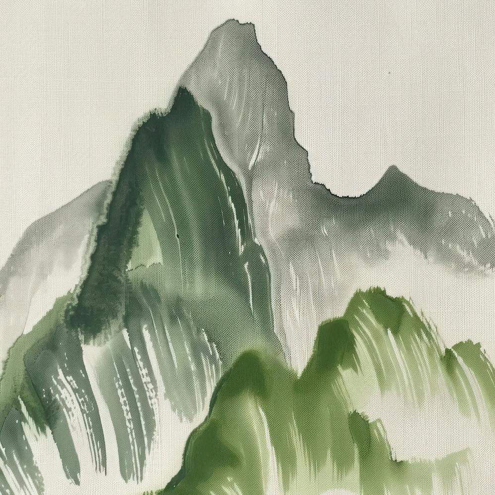 Japanese Watercolour Of Mount Mizugaki 2