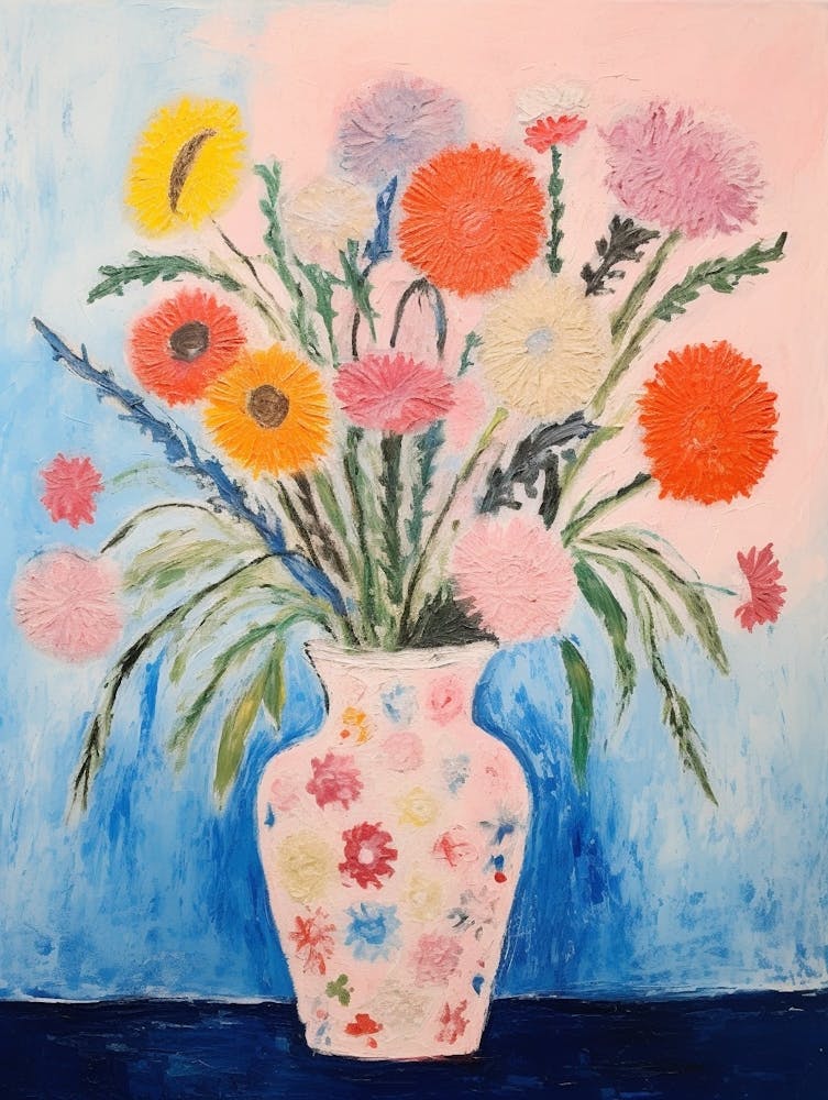 Flower Painting Fauvist Style Carnation 7