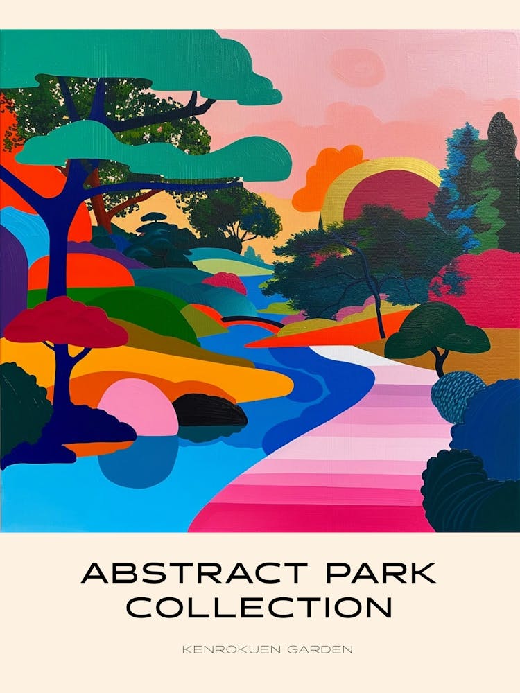 Abstract Park Collection Poster Kenrokuen Garden Kanazawa Japan 3