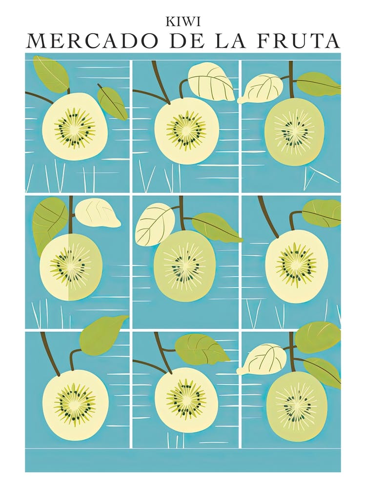 Mercado De La Fruta Kiwi Illustration 1 Poster