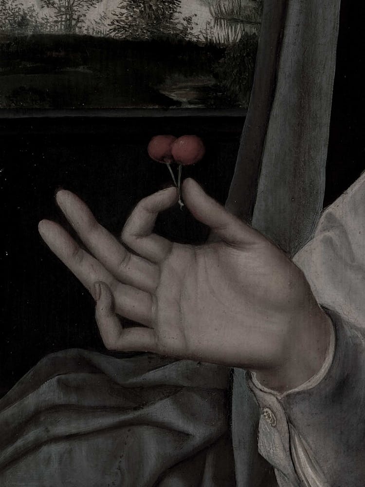 Hand Holding A Cherry