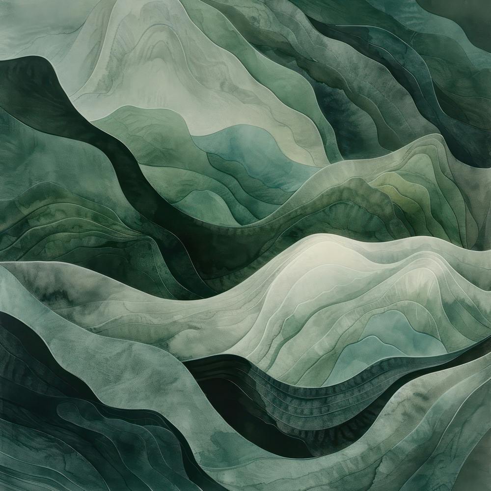 Japanese Watercolour Of Mount Hiuchi 4